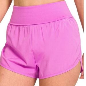 Zenana Bright Pink Athletic Shorts NWOT